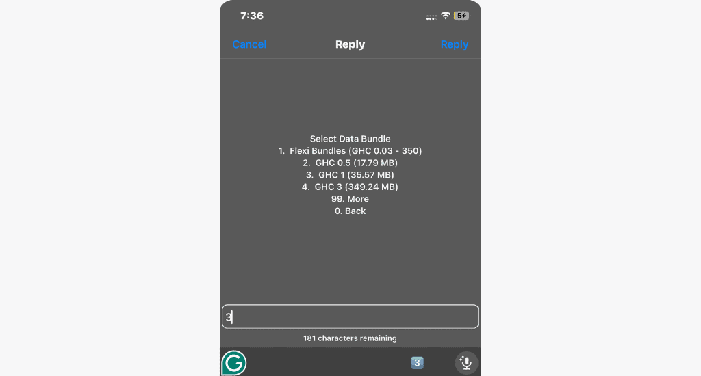 choose preferred mtn data package