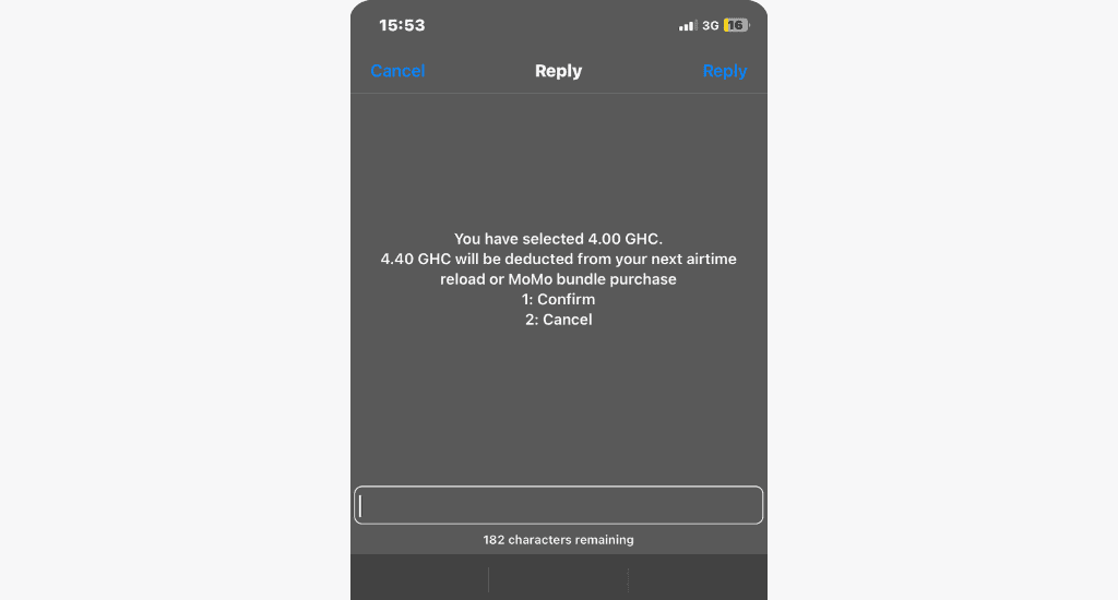 confirm mtn borrowed airtime amount