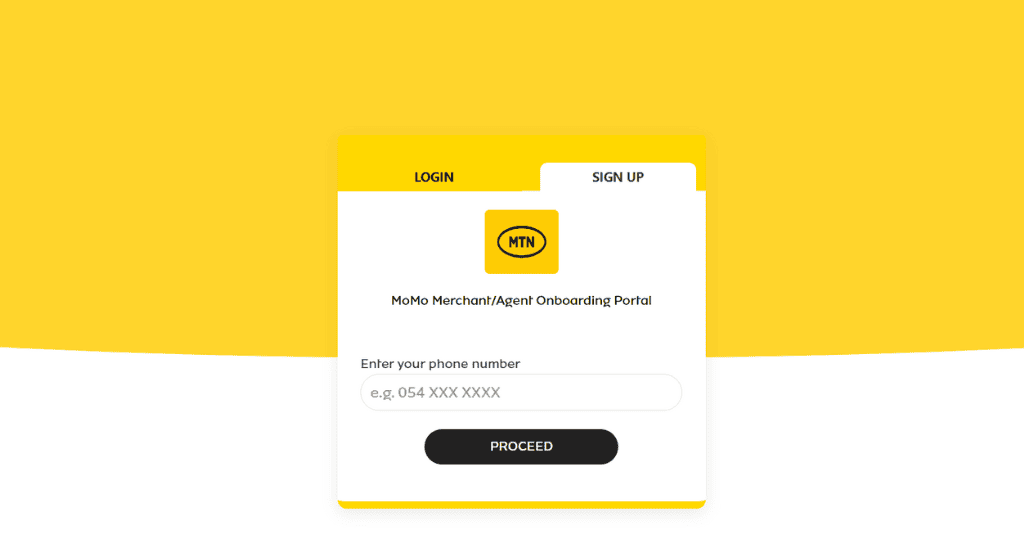 mtn momo onboarding portal sign up