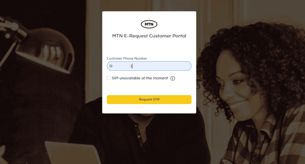mtn eportal request otp