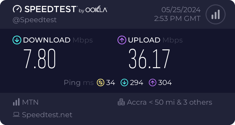 mtn mifi speed test