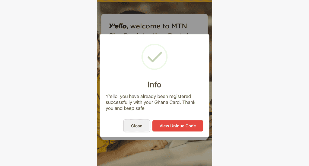 mtn sim registered successfully
