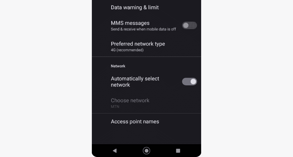 android network and internet settings