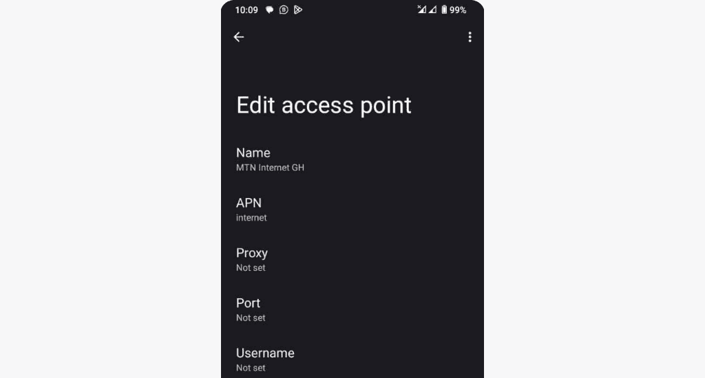 editing apn settings android