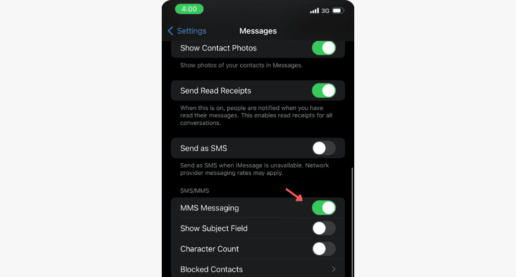 enable mms messaging on iphone