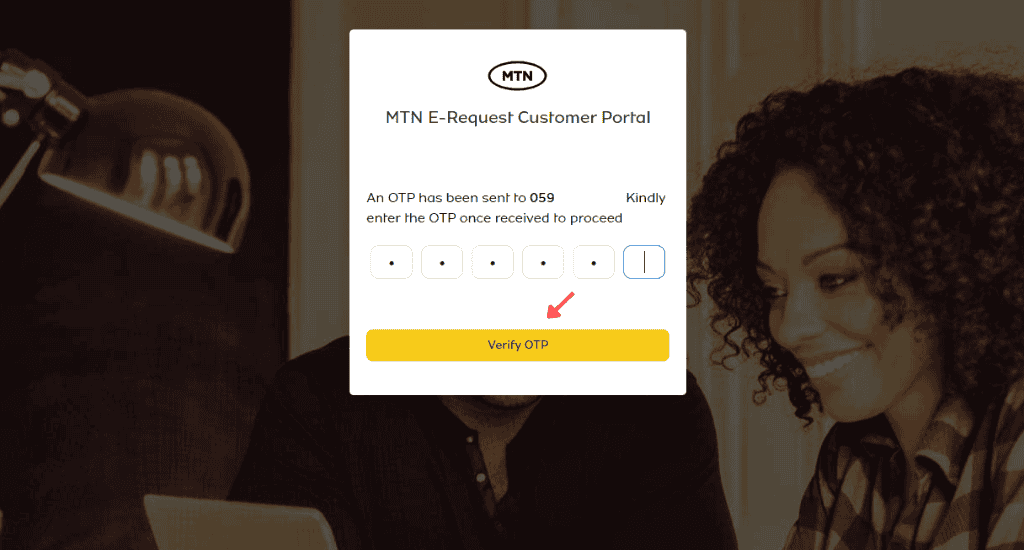 verify mtn portal otp