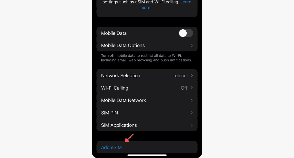 add esim iphone