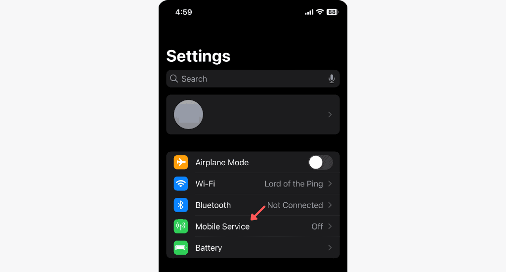 iphone settings