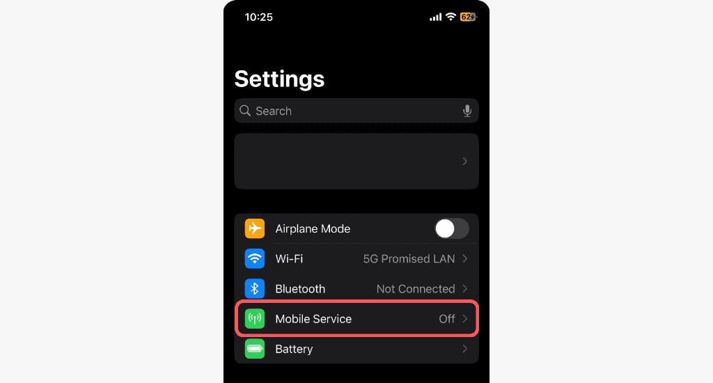 iphone settings