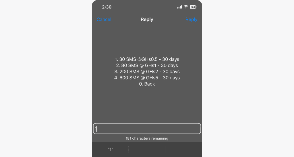 telecel ghana sms packs