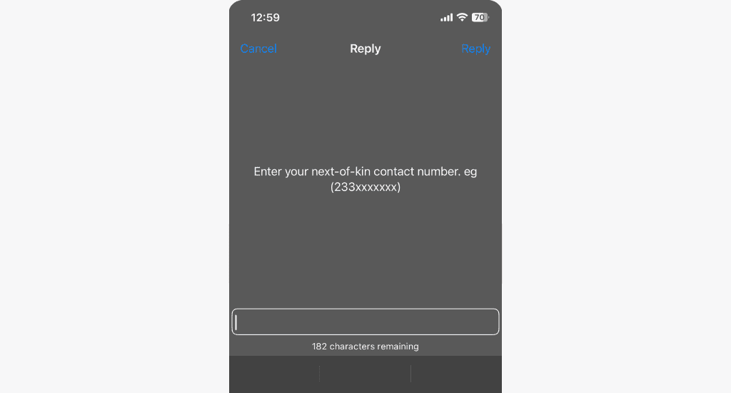 enter next of kin contact