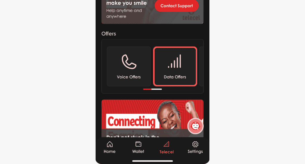 telecel data offers menu