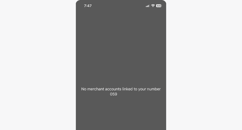 no accounts linked to number