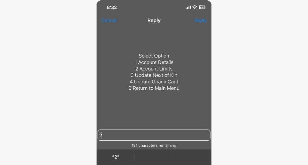 t-cash account information options