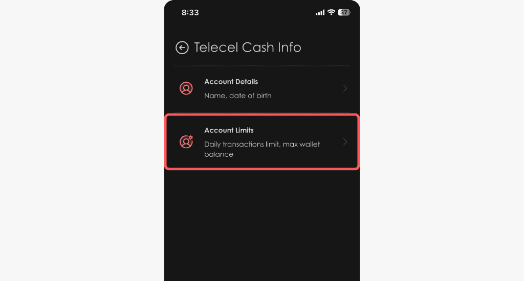 telecel cash info options