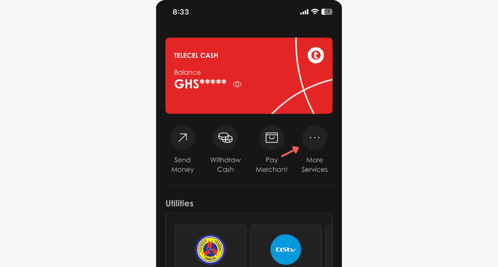 telecel play wallet page