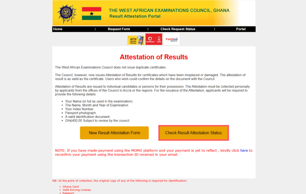 check attestation result status