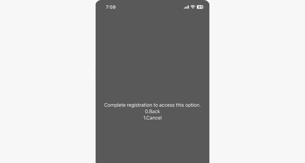 complete registration prompt