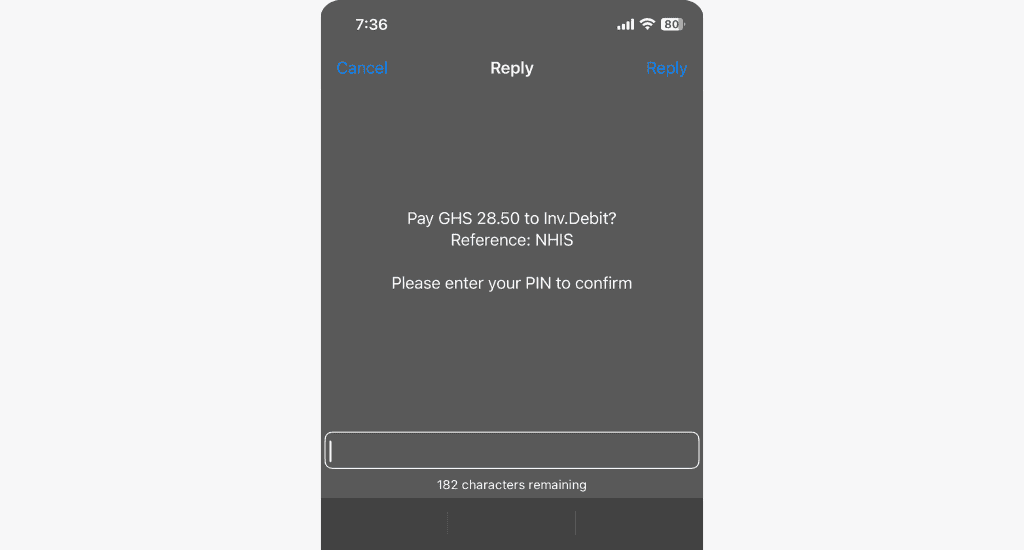 confirm the transaction