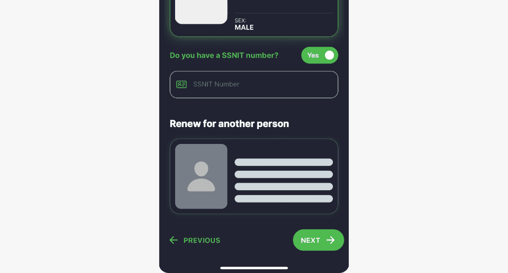 enter your ssnit number