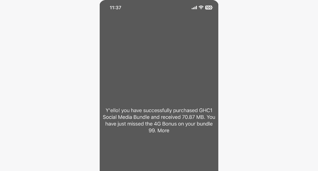 mtn social media bundle purchase successful