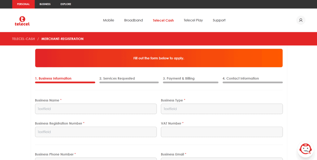 telecel cash agent registration form